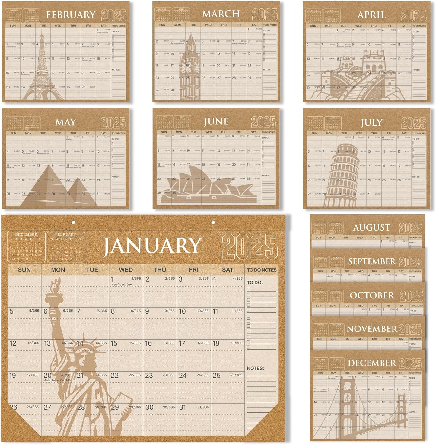 2025 Large Desk Calendar for Home & Office Organization