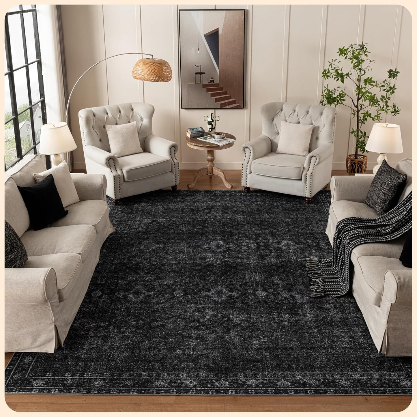 Istana 9x12 Area Rug - Stain Resistant & Eco-Friendly Design