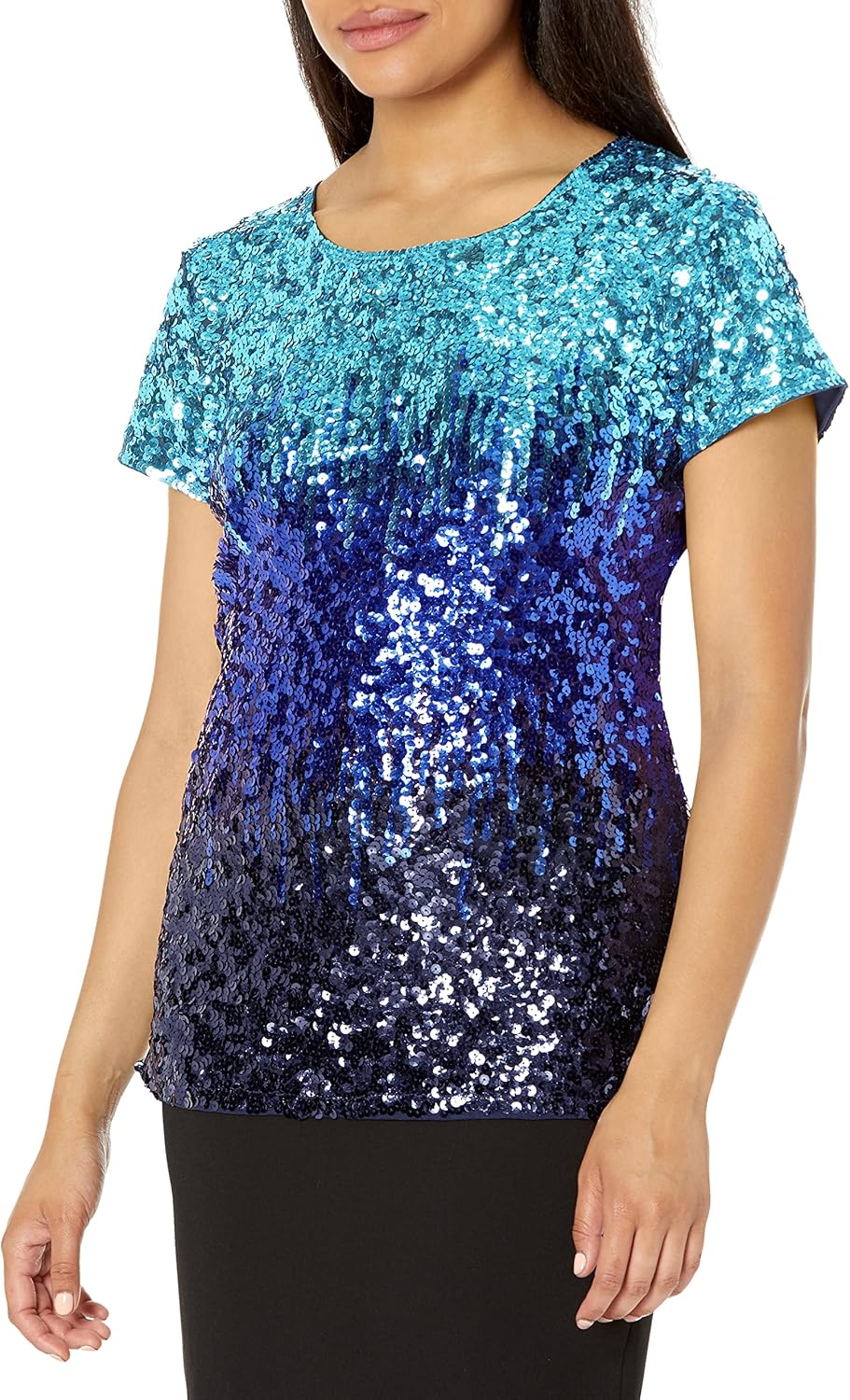 MANER Womens Full Sequin Tops for Sparkle Party Events