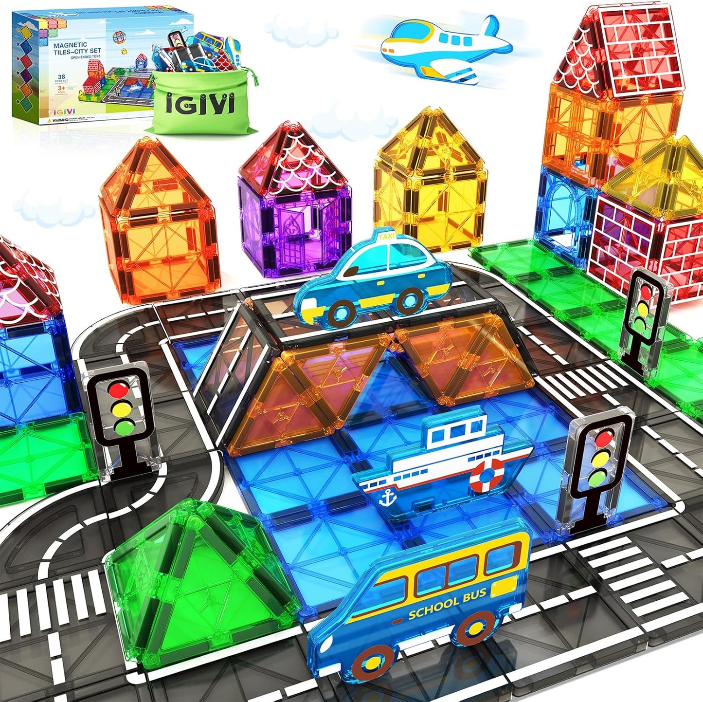 IGIVI Magnetic Road Set: STEM Building Fun!