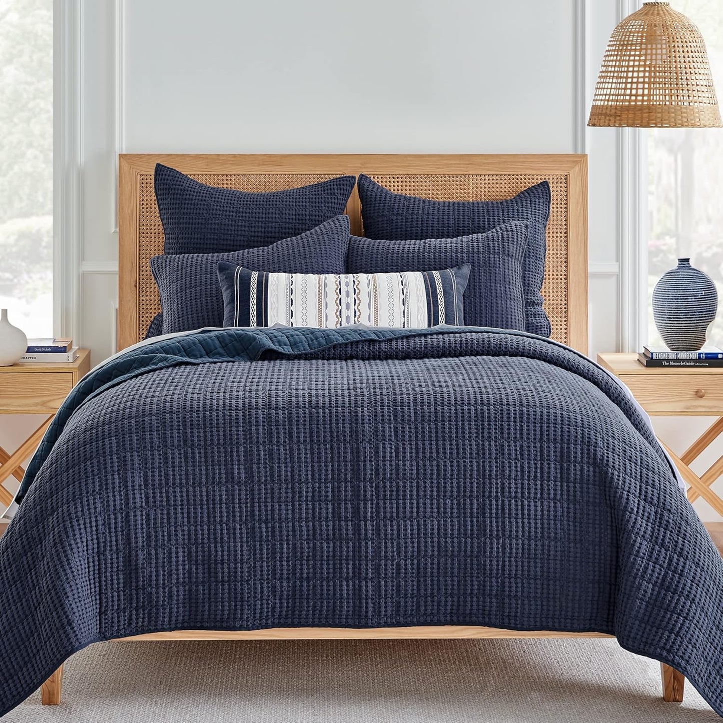 Levtex Home Mills Waffle Full/Queen Quilt Set - Navy Comfort