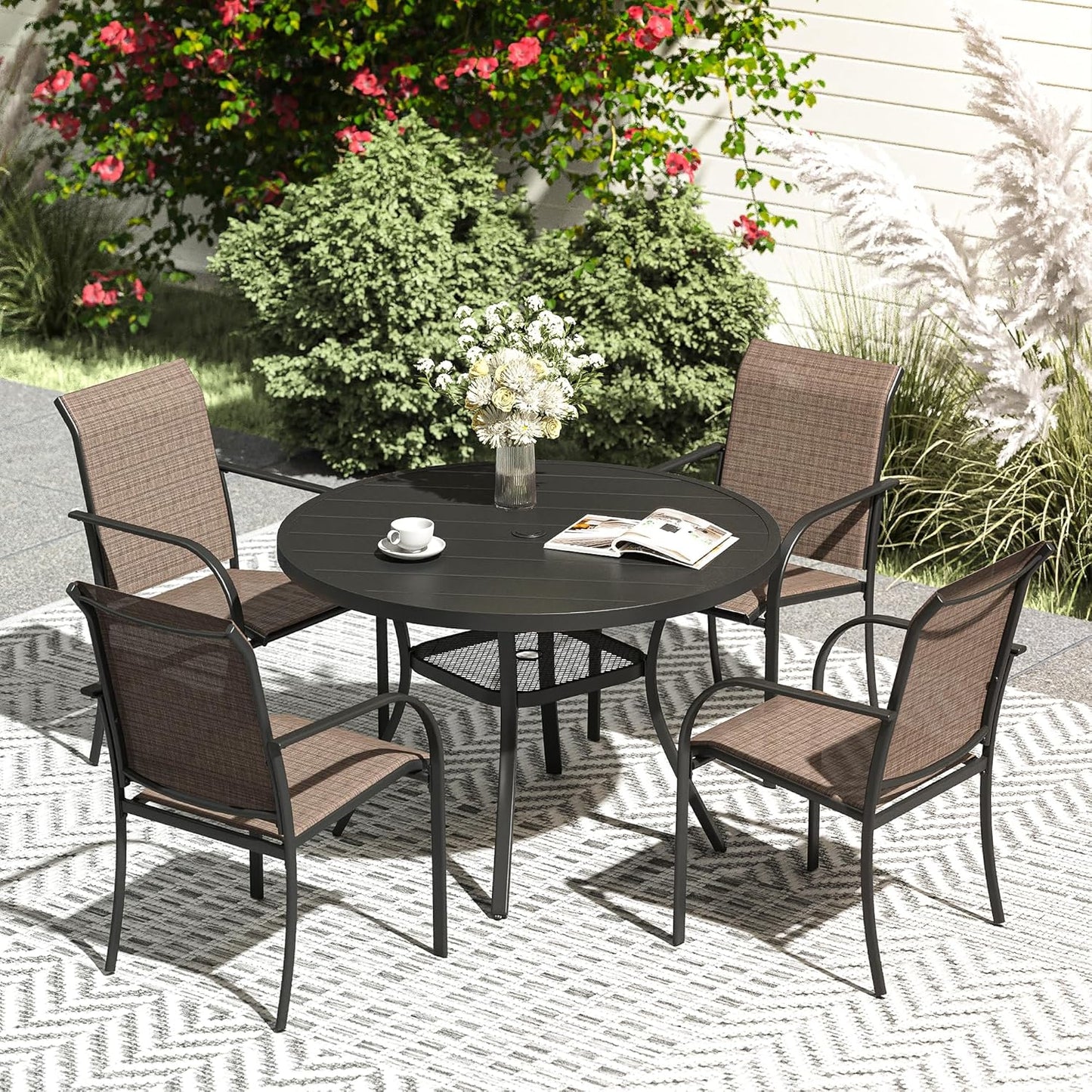 VICLLAX Patio Dining Set for 4 - Stylish Outdoor Furniture