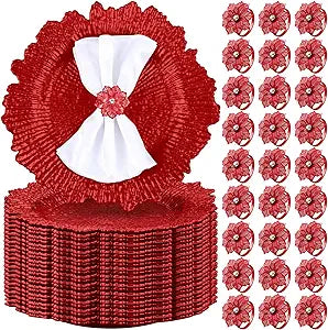 50 Set Charger Plate with Napkin Ring for Elegant Table Settings