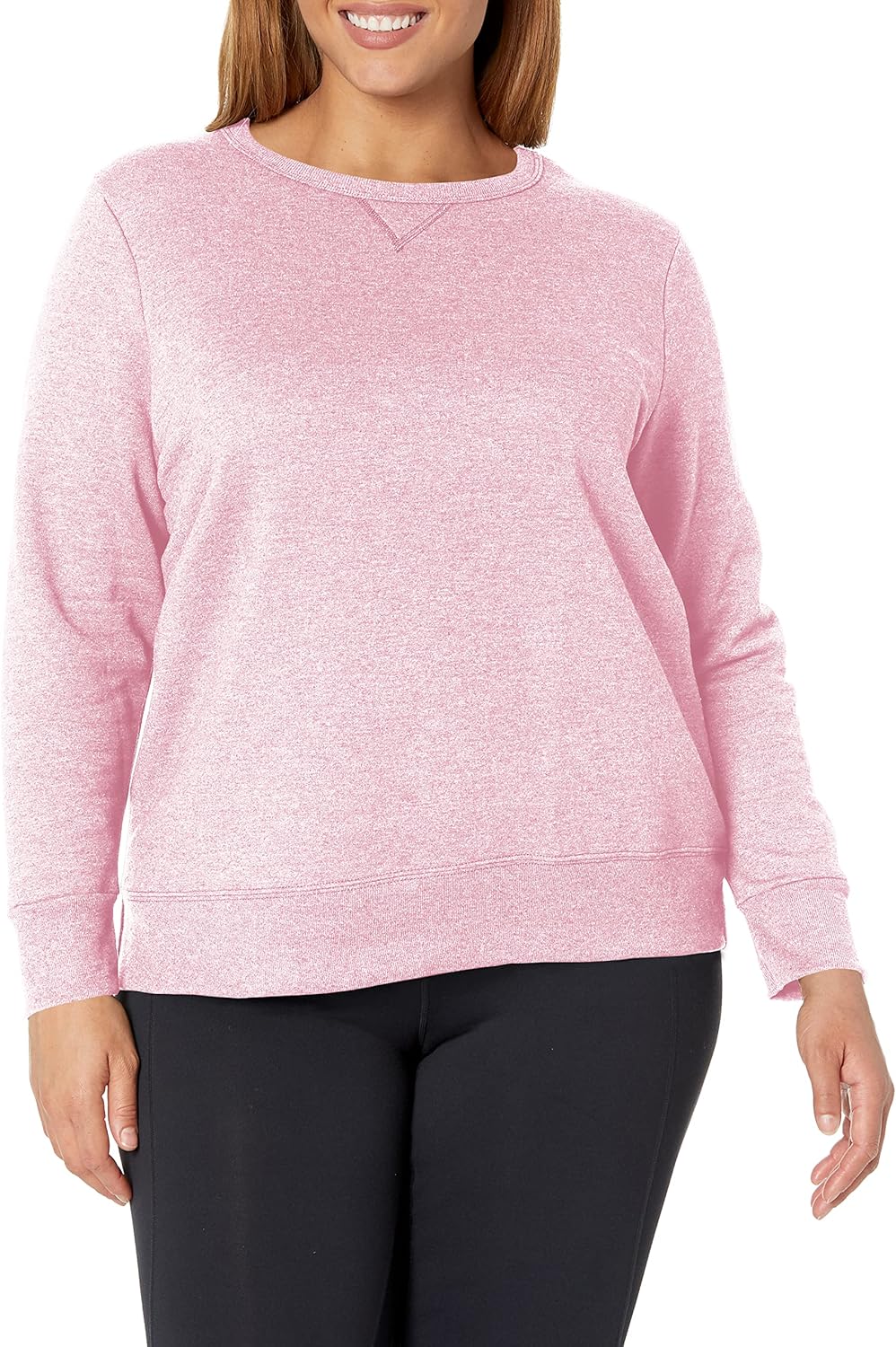 Hanes EcoSmart Plus Size Fleece Sweatshirt, Cozy V-Notch Detail