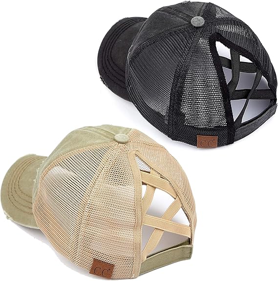 Funky Junque Criss Cross Hat for Women - Stylish Baseball Cap