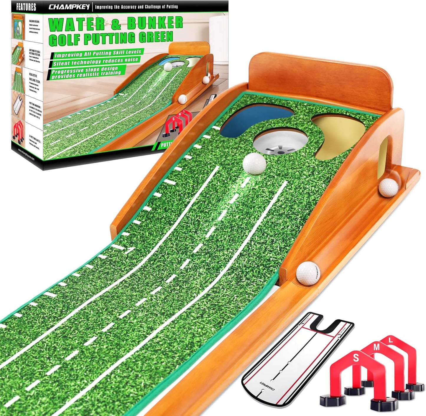 CHAMPKEY Professional Hazard Golf Putting Green for Home Use