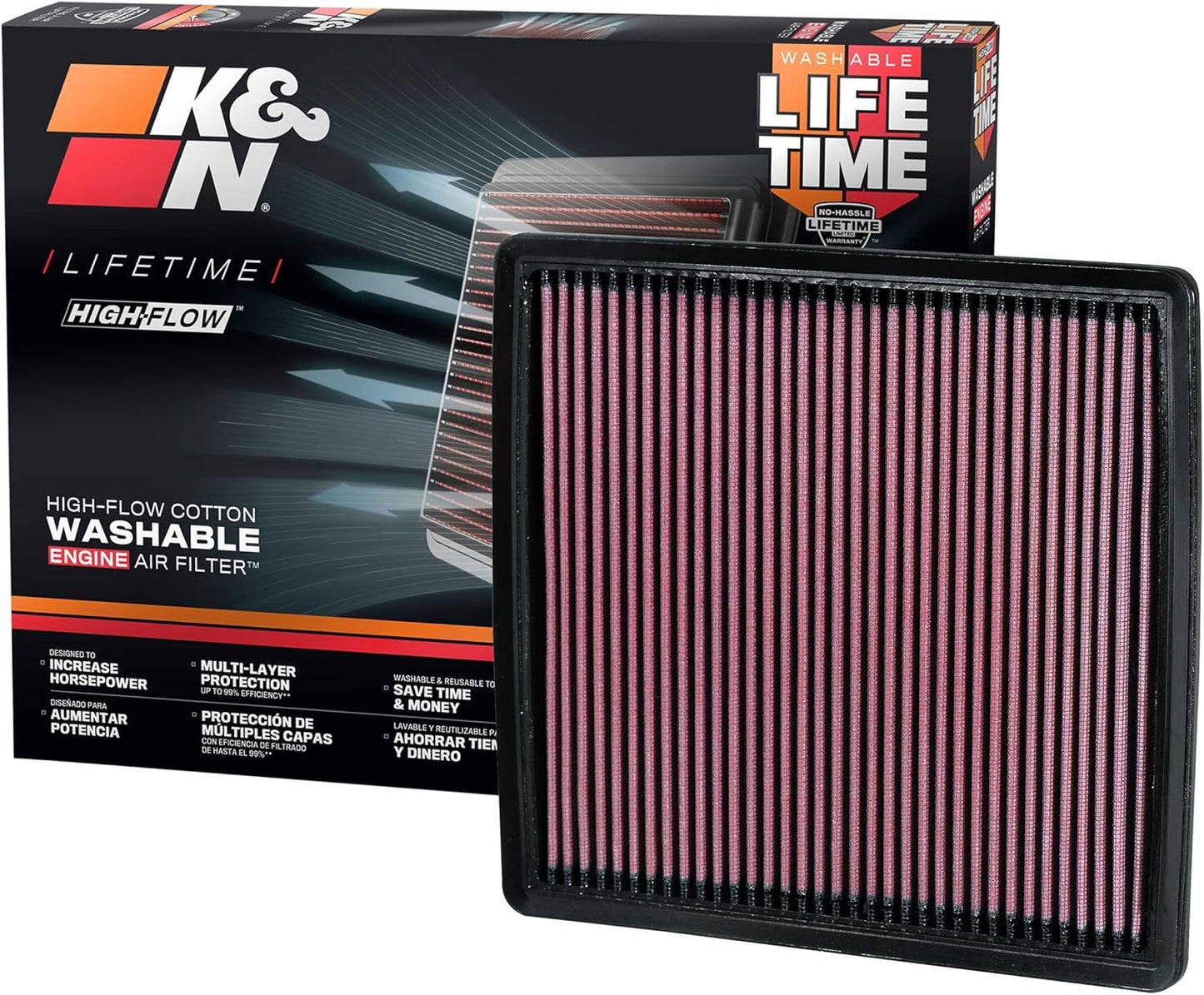 K&N High-Flow Engine Air Filter for Ford and Lincoln Vehicles