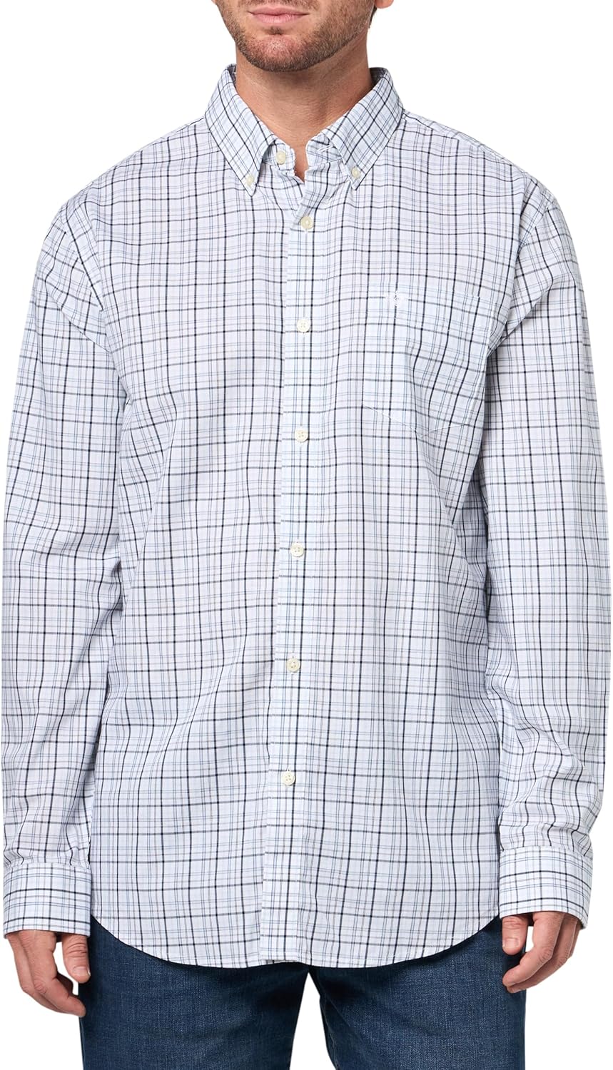 Dockers Mens Classic Fit Long Sleeve Shirt with Stain Defender