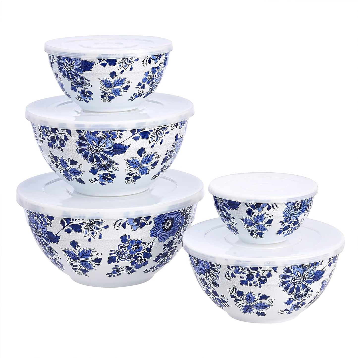 Nesting Melamine Mixing Bowl Set with Lids for Kitchen Use