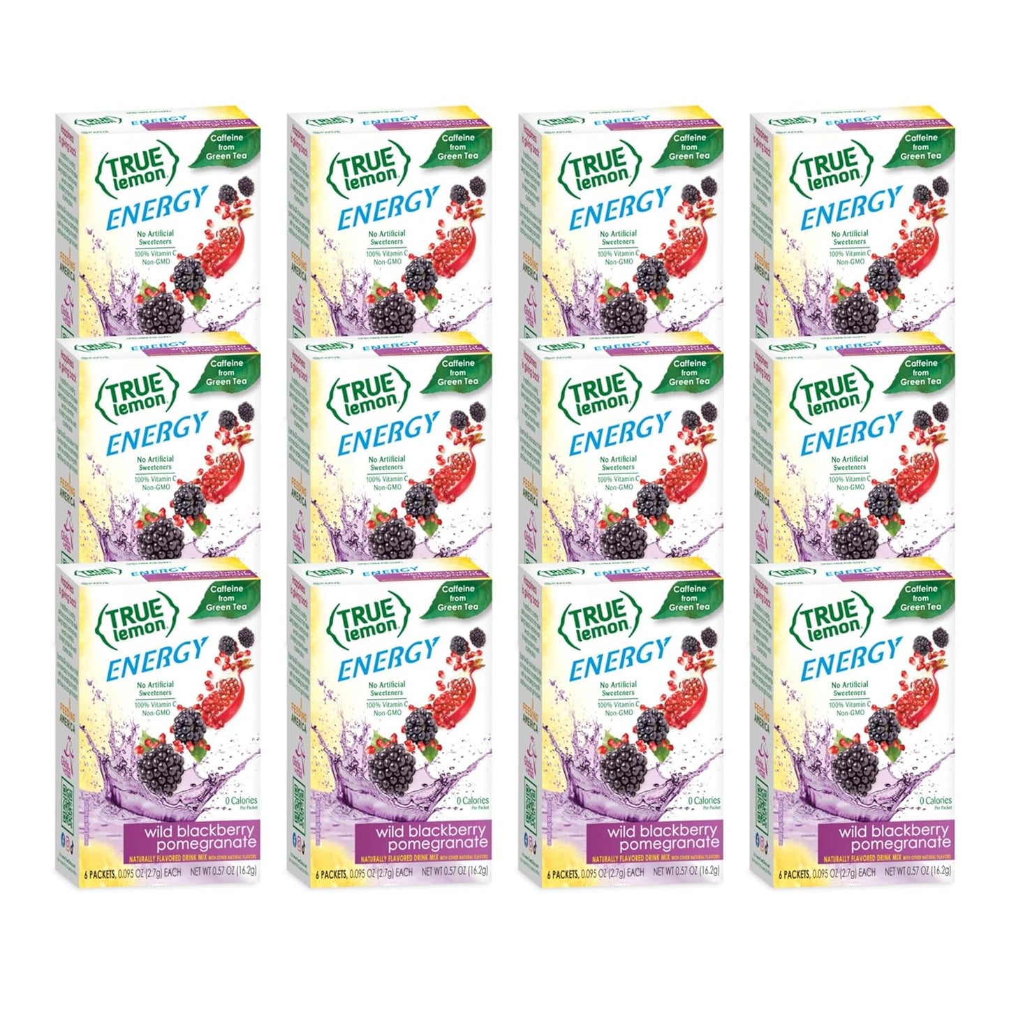 TRUE CITRUS Wild Blackberry Pomegranate Energy Drink Mix Pack