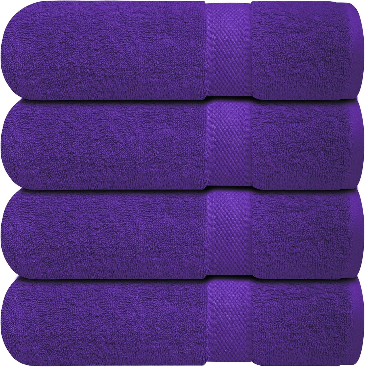 Luxury 100% Ring-Spun Cotton Bath Towels Set of 4 for Comfort