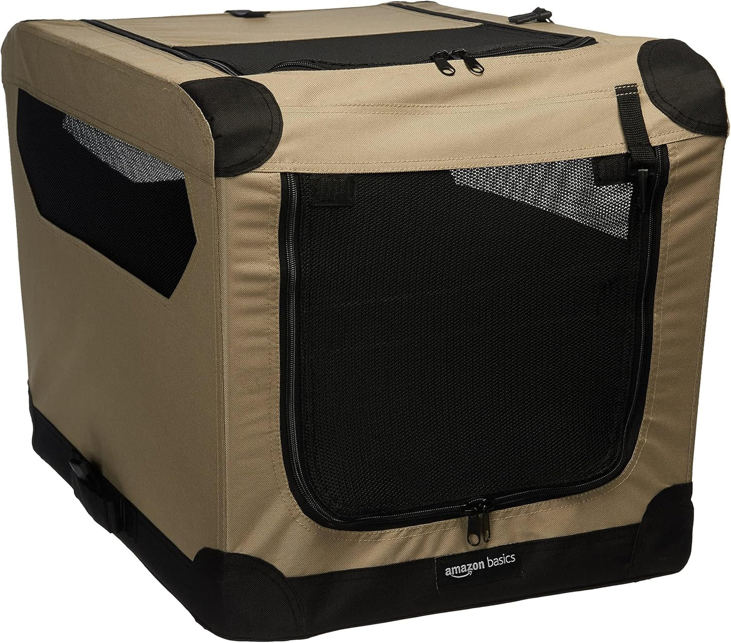 Portable Travel Pet Kennel for Cats and Dogs, 26 in Tan
