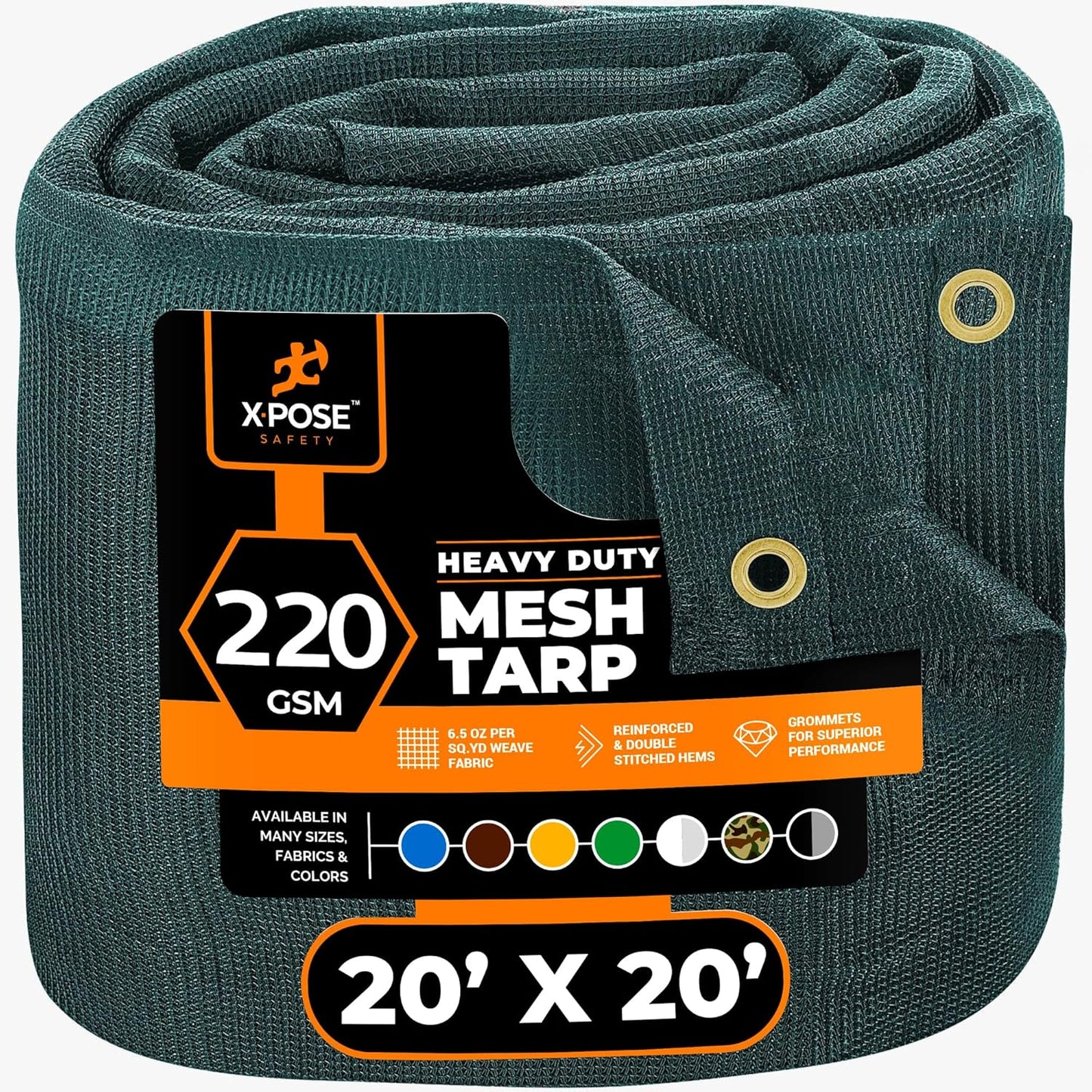 Xpose Safety Heavy Duty Green Mesh Tarp for Shade and Protection
