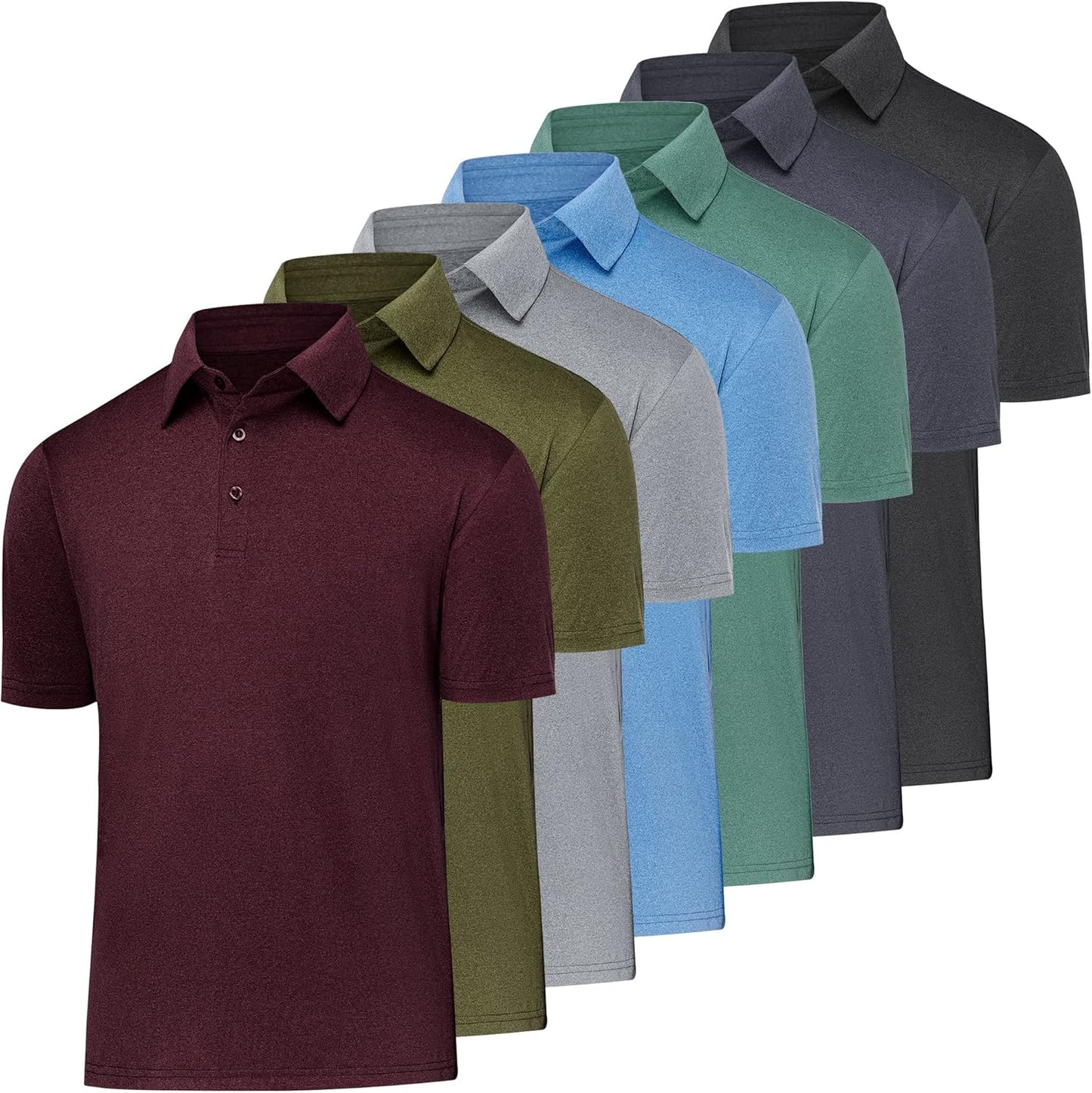 Moisture Wicking Golf Polo Shirts for Men by BALENNZ