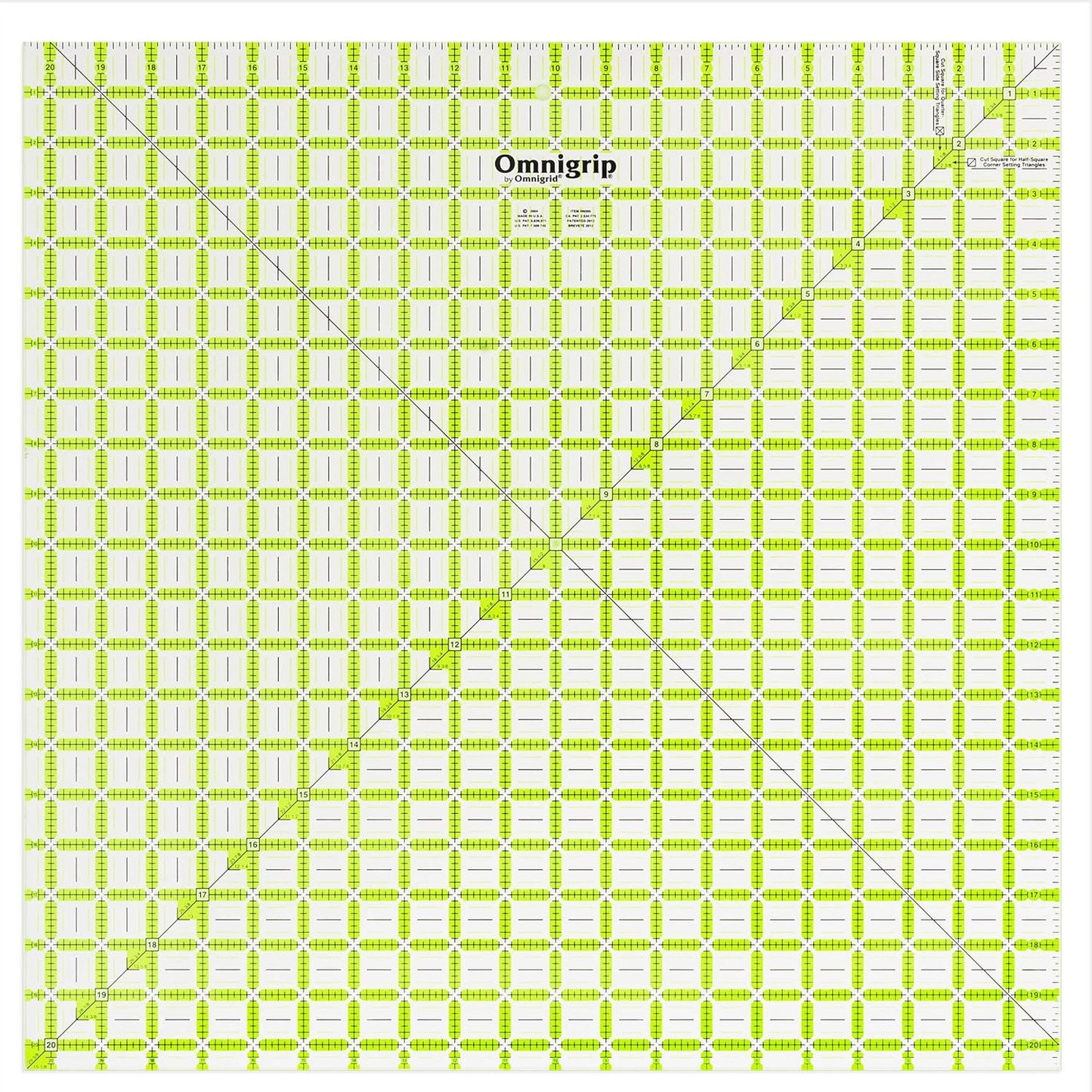 Omnigrip Non-Slip Square Quilting Ruler for Perfect Cuts