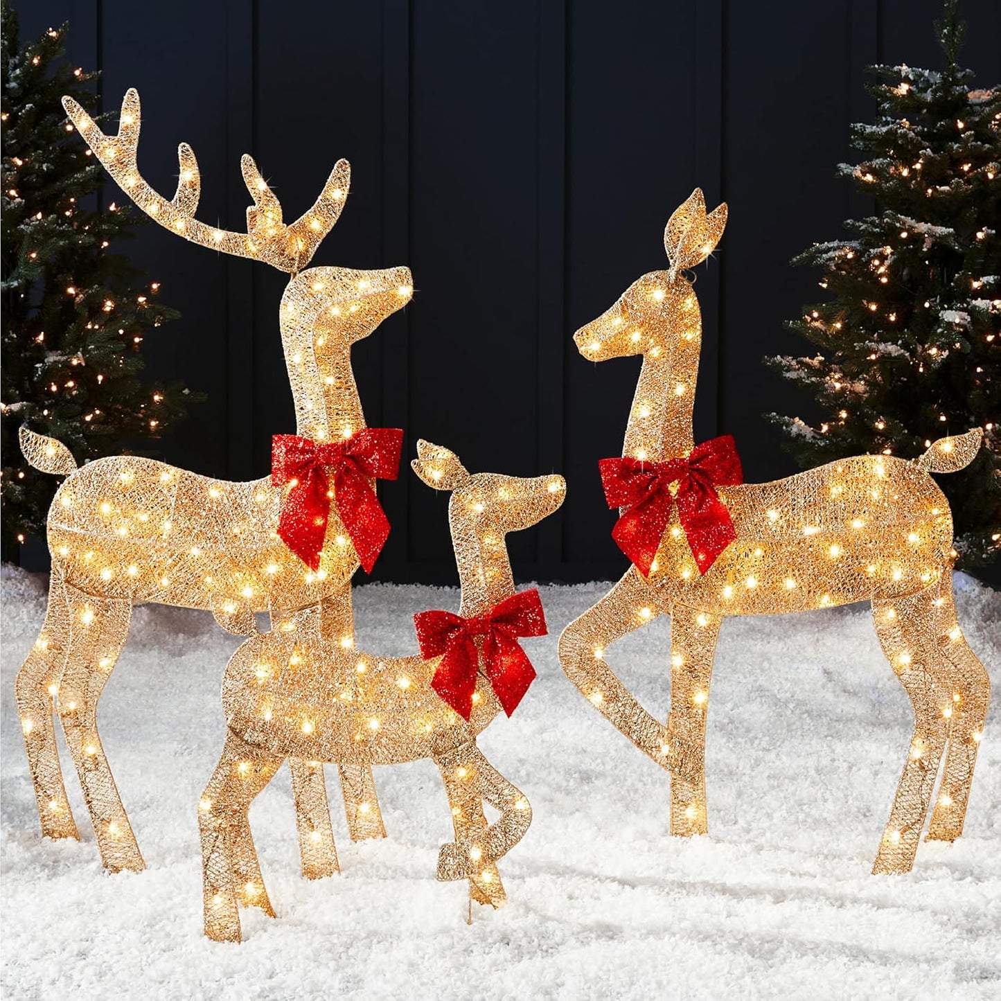 Lighted Christmas Deer Family Set for Outdoor Holiday Decor