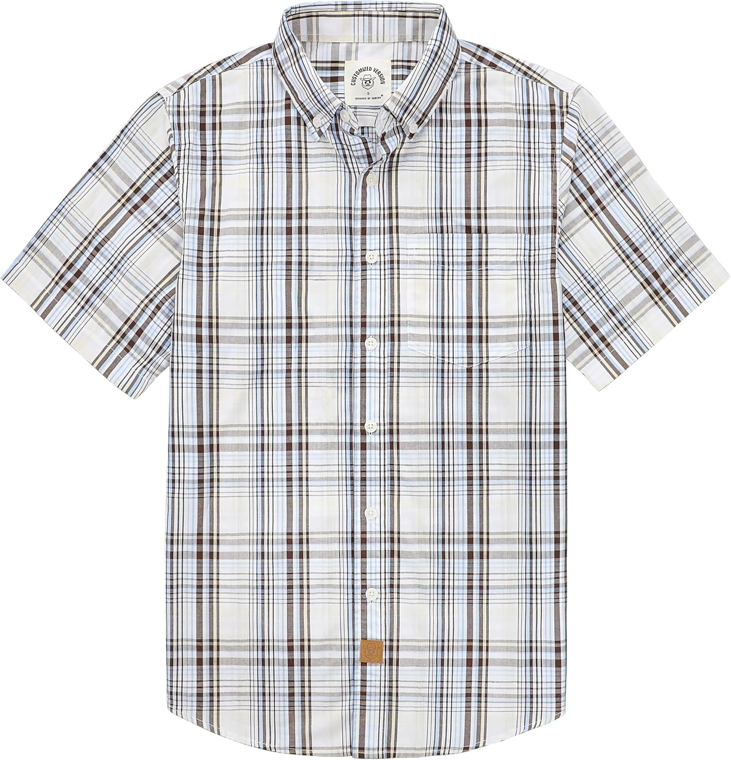 Dubinik Mens Short Sleeve Button Down Shirt for Summer Style