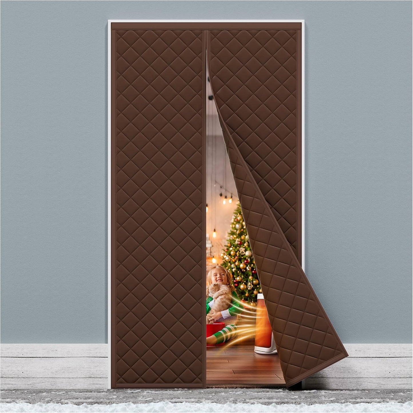 Magnetic Thermal Insulated Door Curtain for 36 x 80 Inch Doors