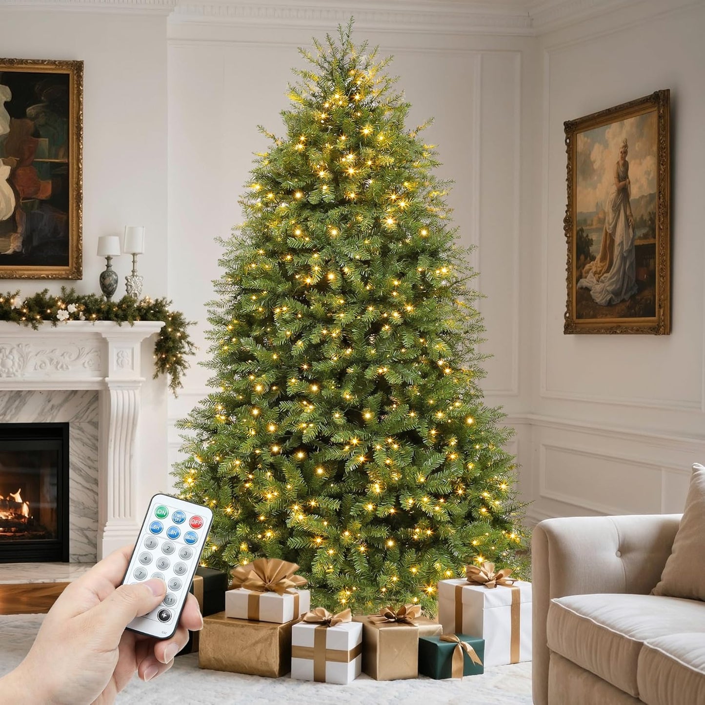 YITAHOME Prelit Artificial Christmas Tree 6ft with Remote Control