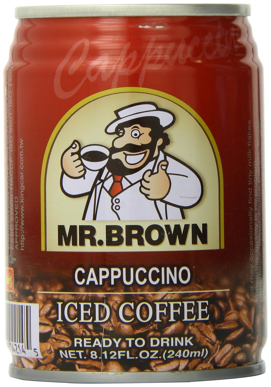 Mr. Brown Cappuccino Iced Coffee - 24-Pack 8.12 Fl Oz