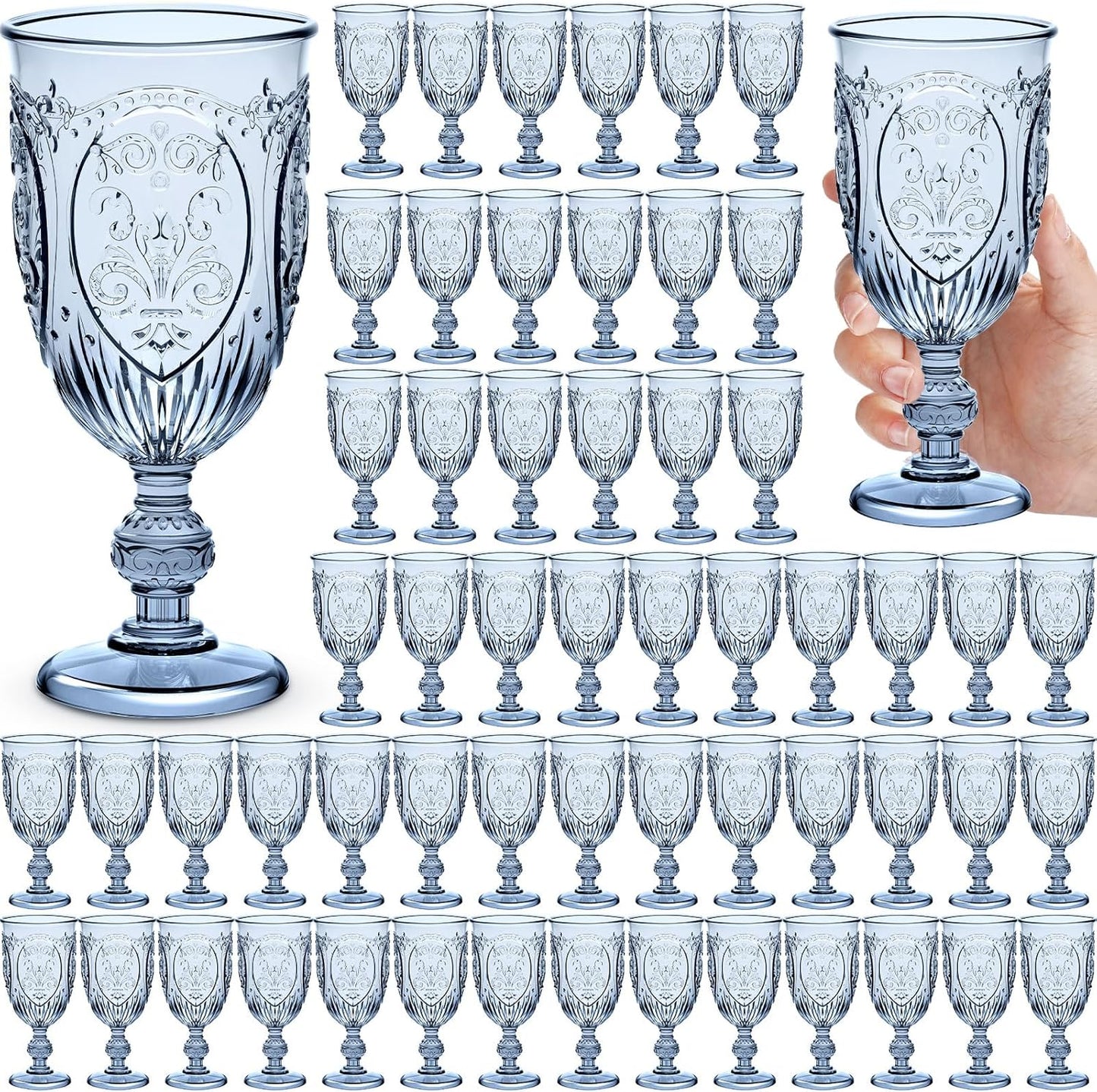 60 Pack Plastic Goblets 10oz for Parties and Celebrations