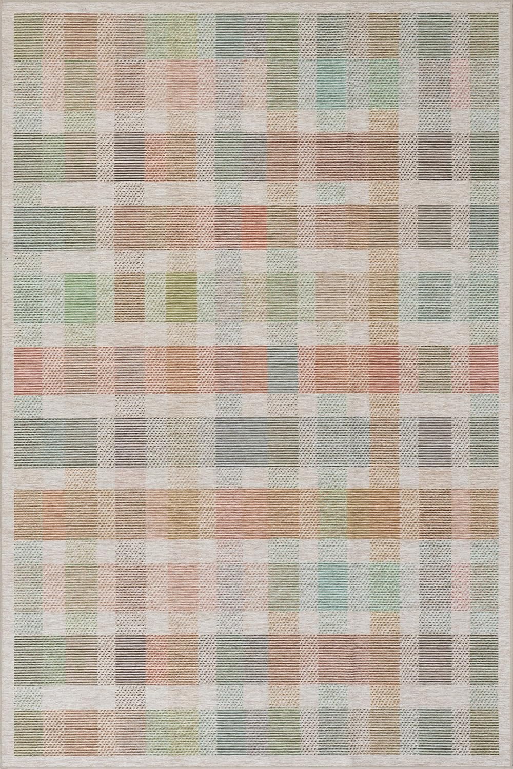 Chanan Plaid Multi Machine Washable Rug for Cozy Spaces