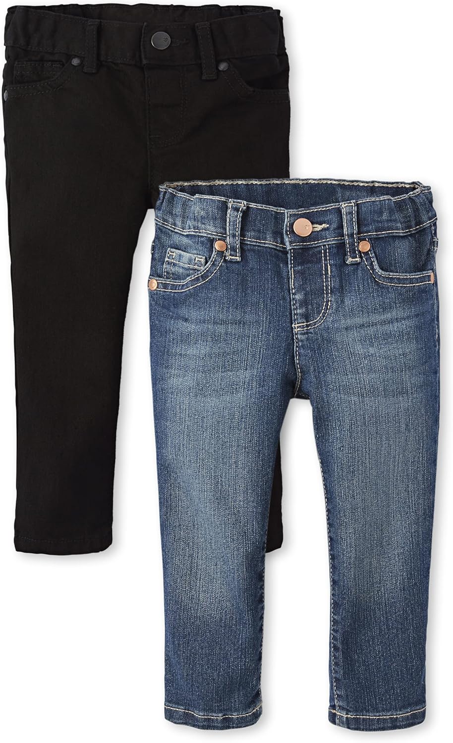 Baby Girls' and Toddler Skinny Jeans - Comfy 2-Pack for All-Day Wear