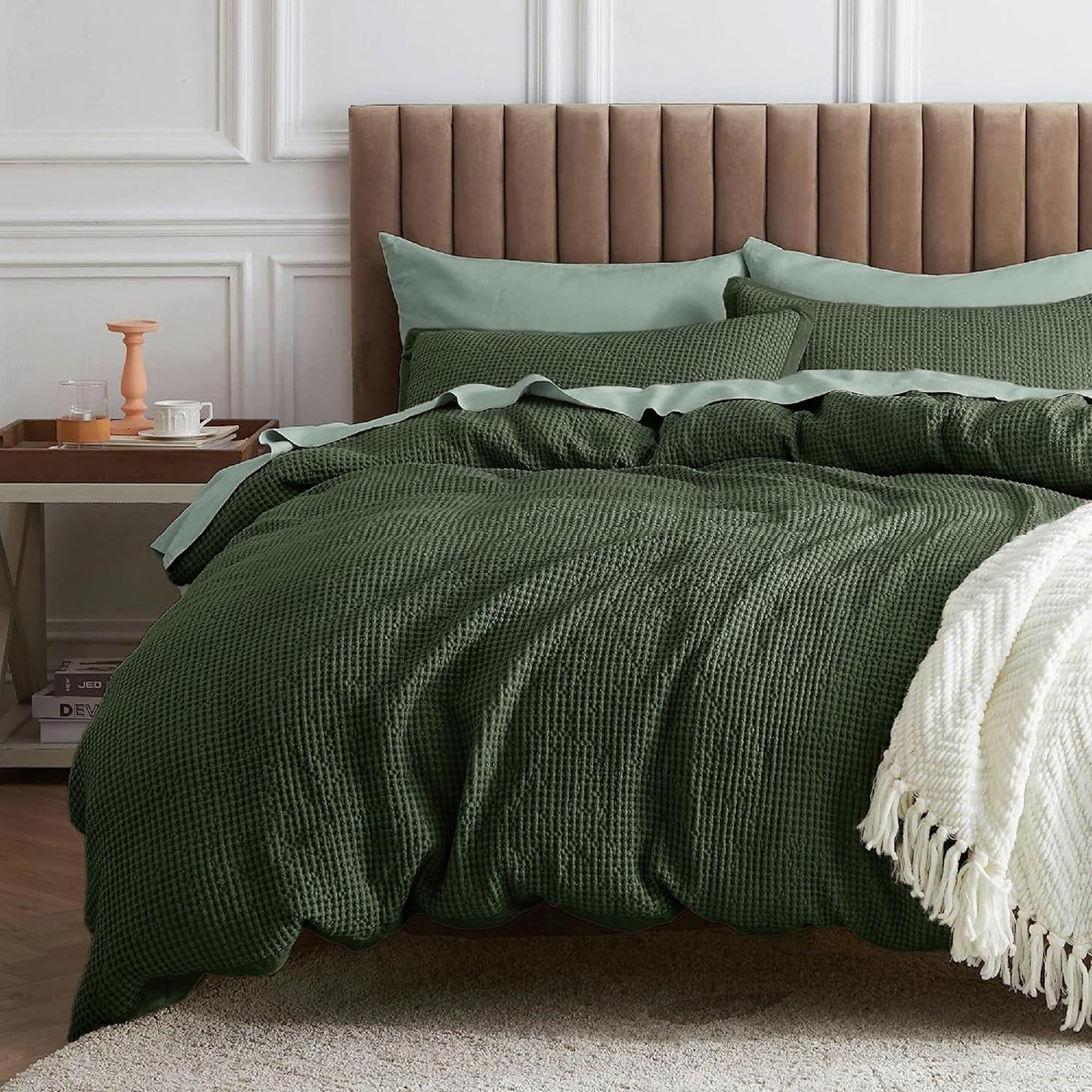 Bedsure Comforter Set California King in Olive Green for Cozy Nights