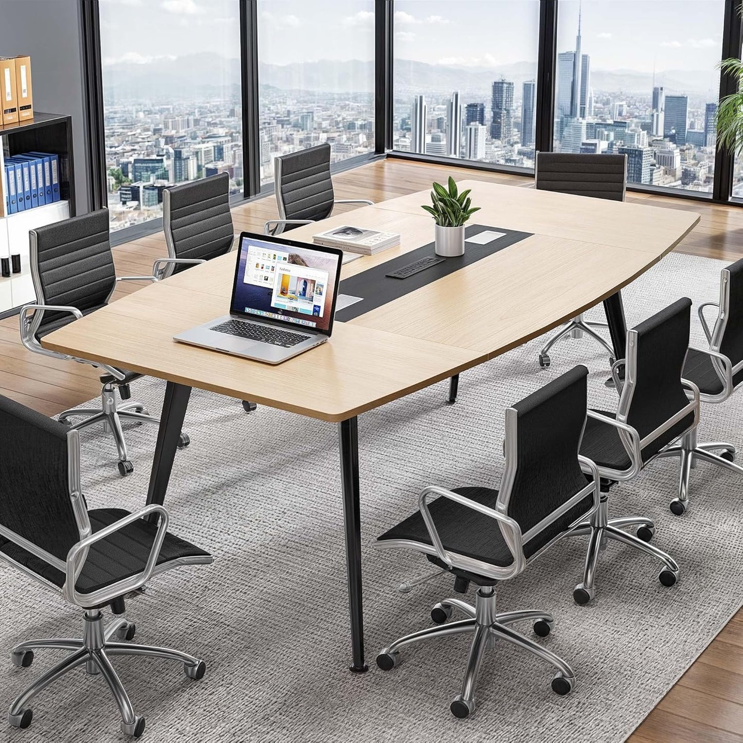 YITAHOME 6FT Conference Table: Power Outlets & Modern Design