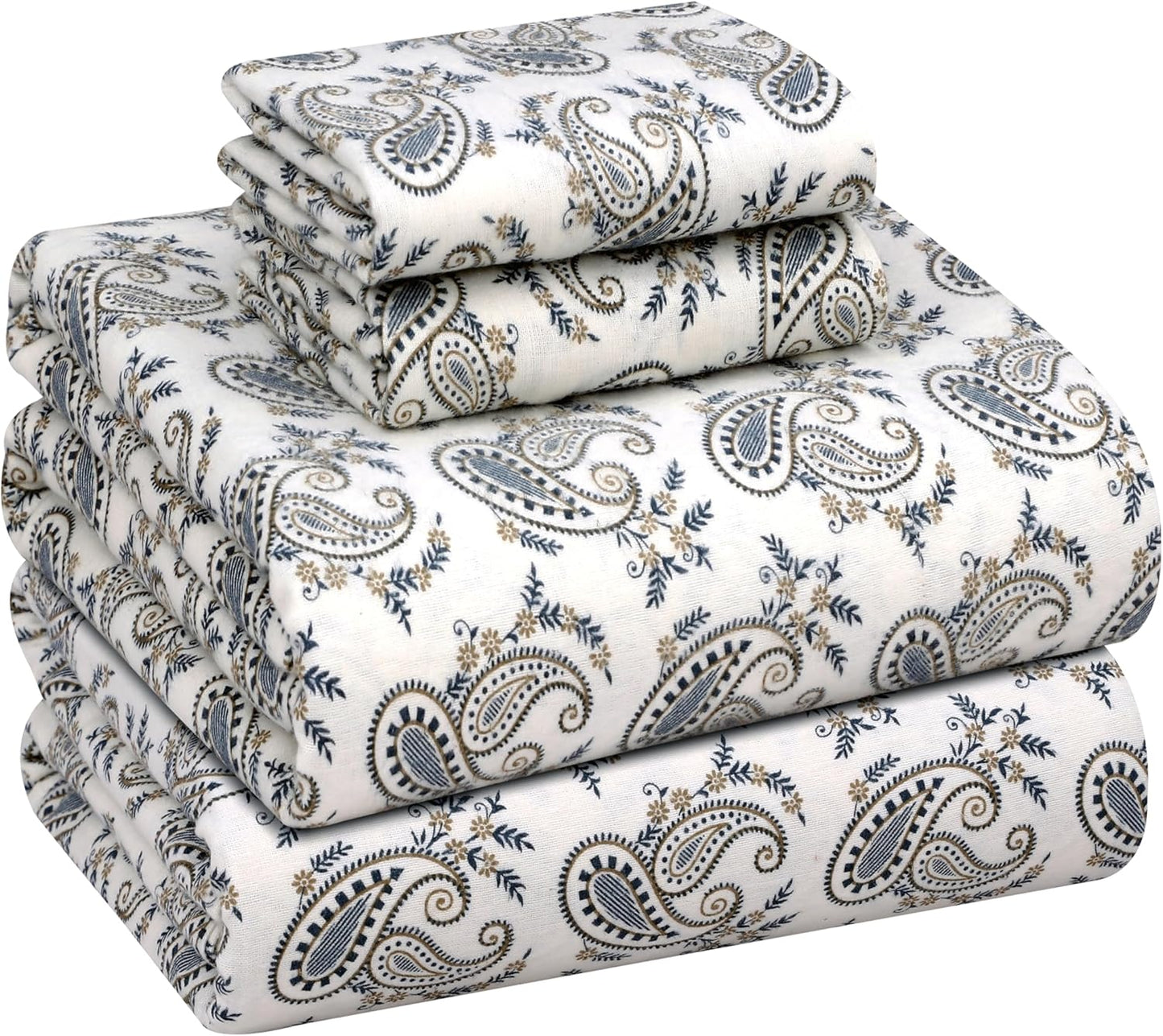 RUVANTI Flannel Sheets King Size Set - Soft Cotton Comfort