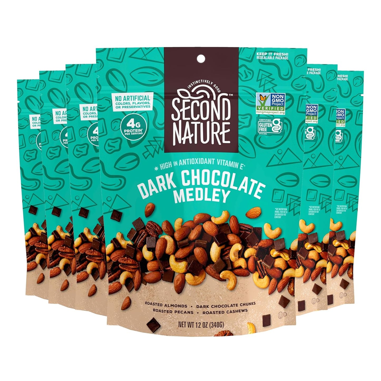 Second Nature Dark Chocolate Medley Trail Mix for Healthy Snacking