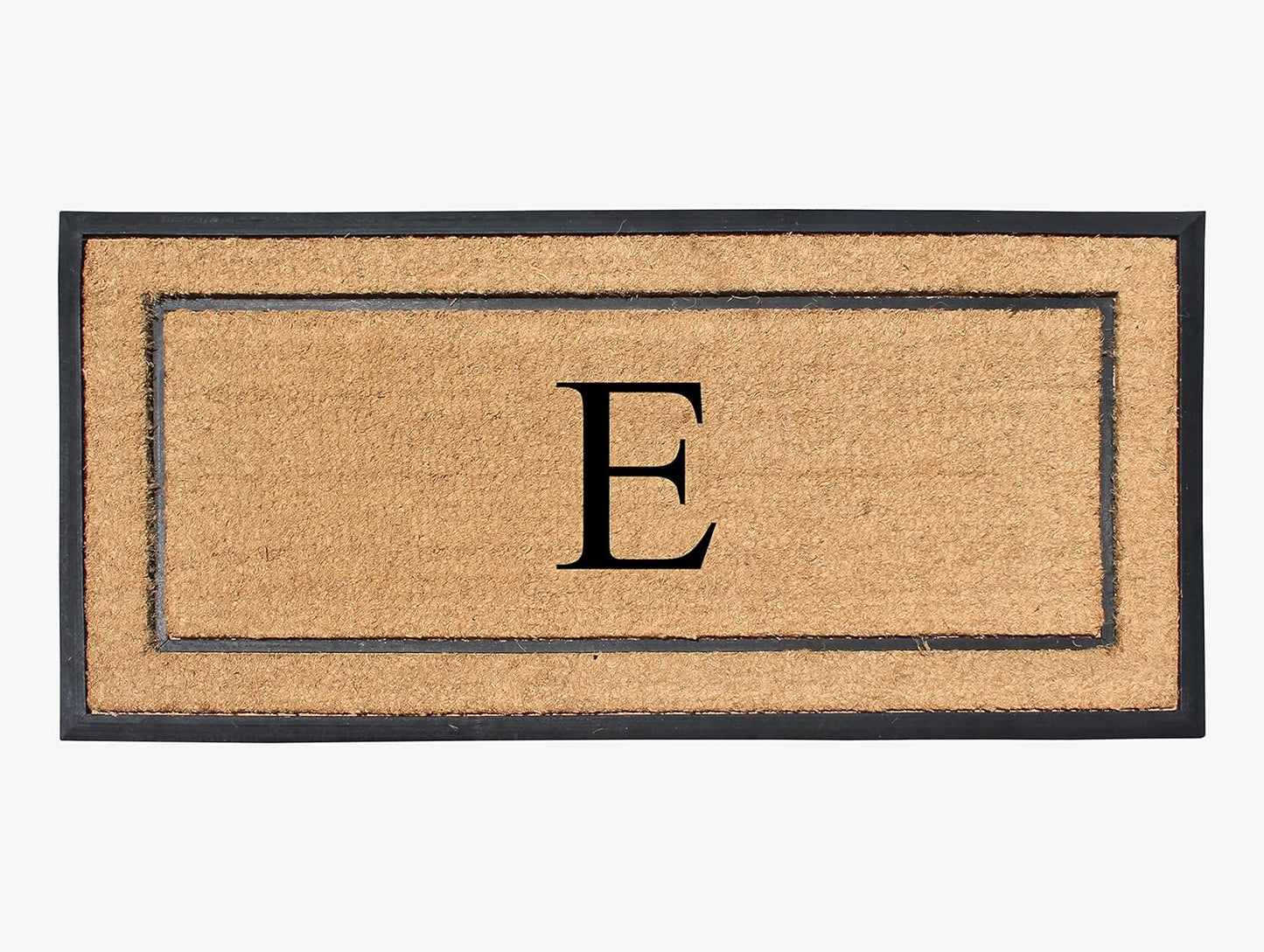 Natural Coir & Rubber Large Monogrammed Doormat for Entry