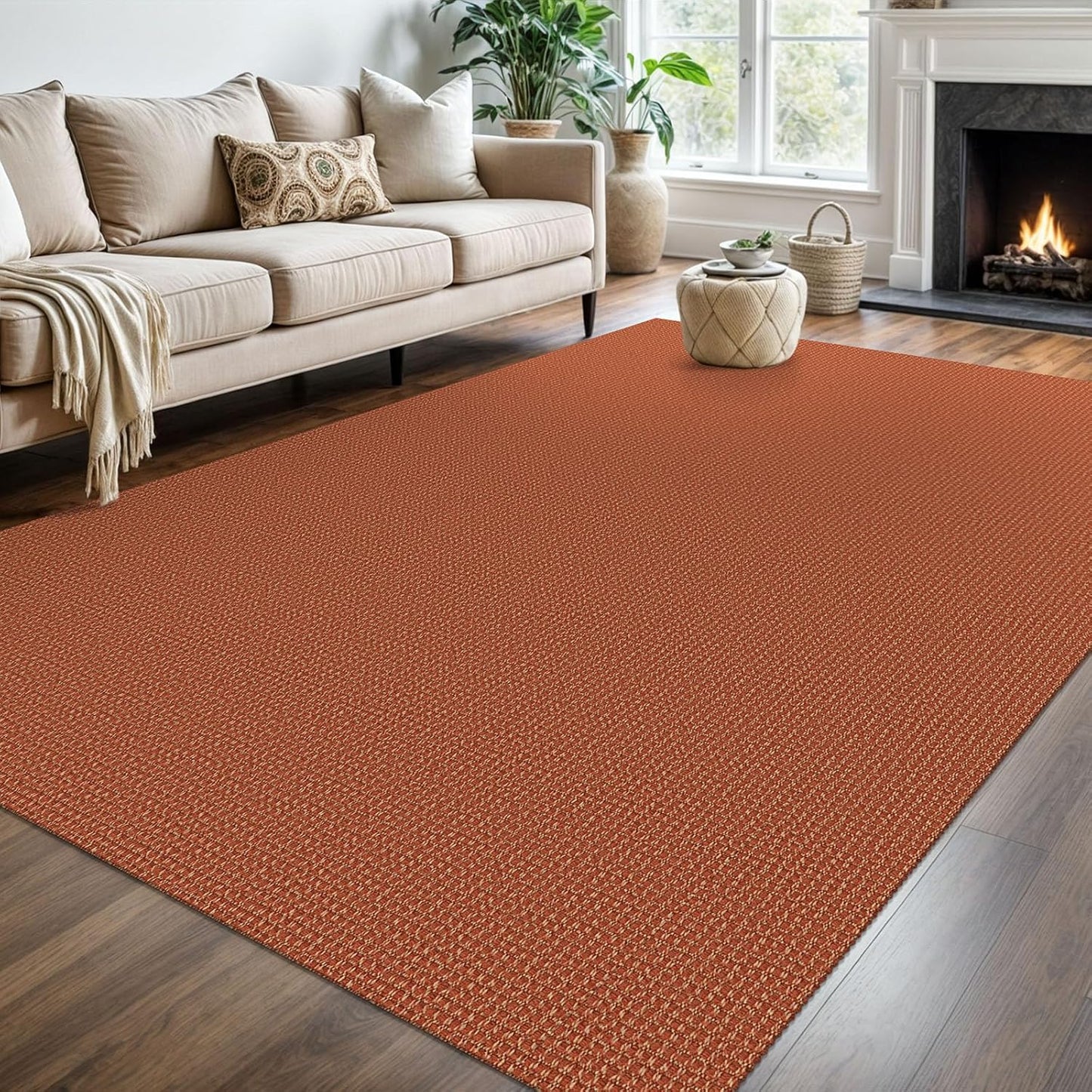 KOZYFLY Washable Area Rug 6x9 ft Non Slip for Living Room