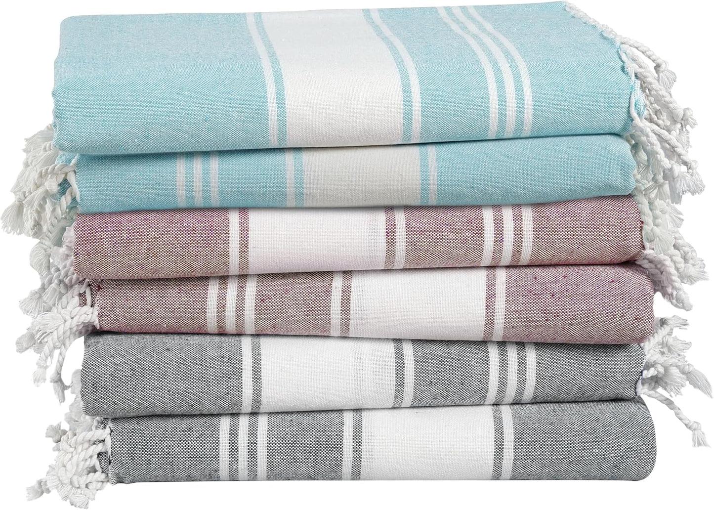 Oversized Turkish Beach Towels Set of 6 for Summer Fun