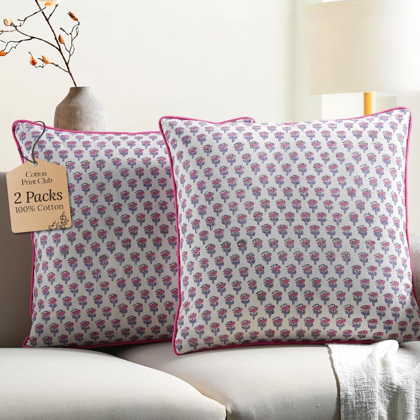 CPC 100% Cotton Throw Pillow Covers for Boho Decor Lovers