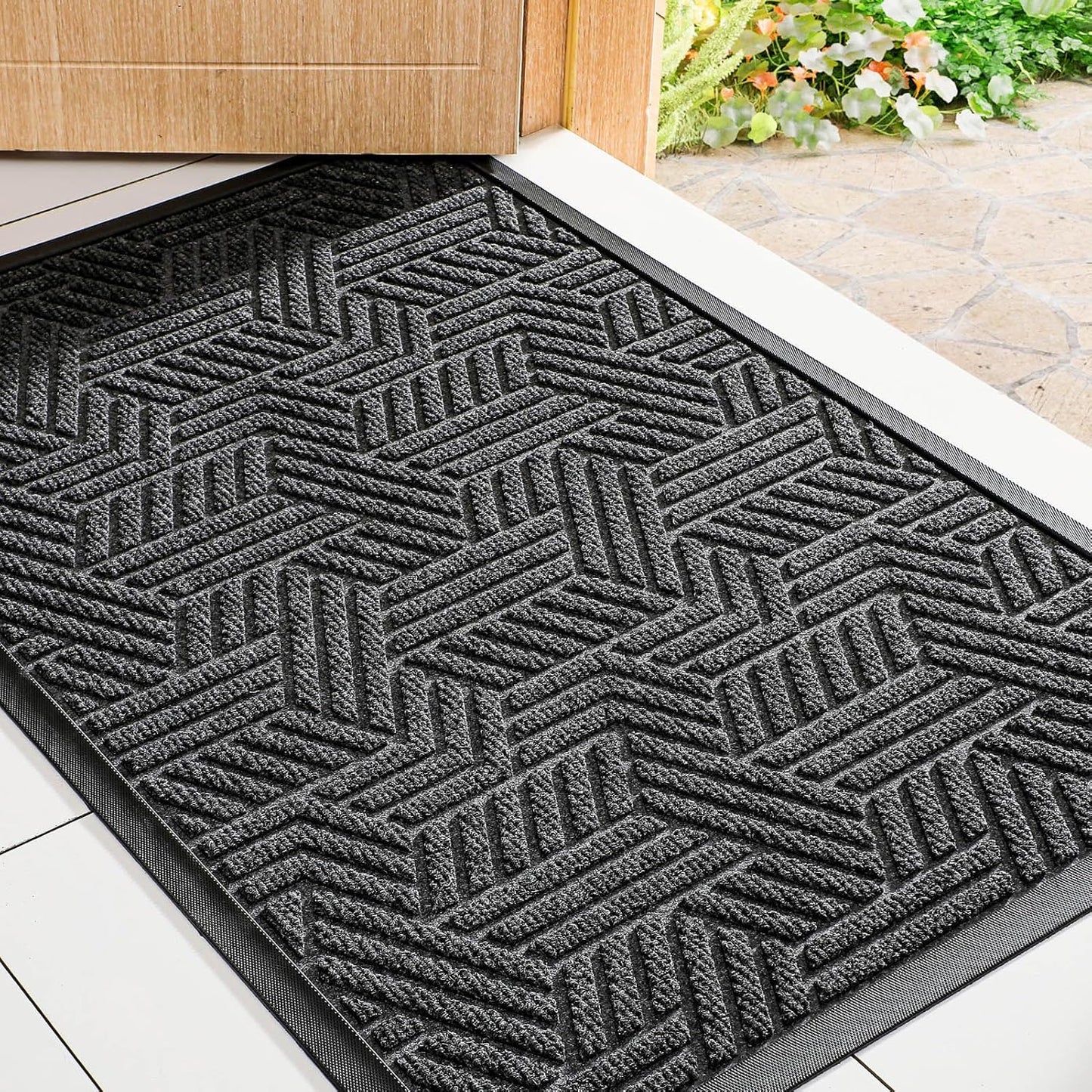 Mibao Durable Outdoor Indoor Mat for Entrance, Non-Slip Design
