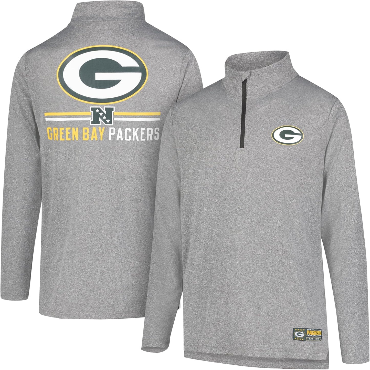 Ultra Game NFL Official Super Soft Quarter Zip Long Sleeve T-Shirt