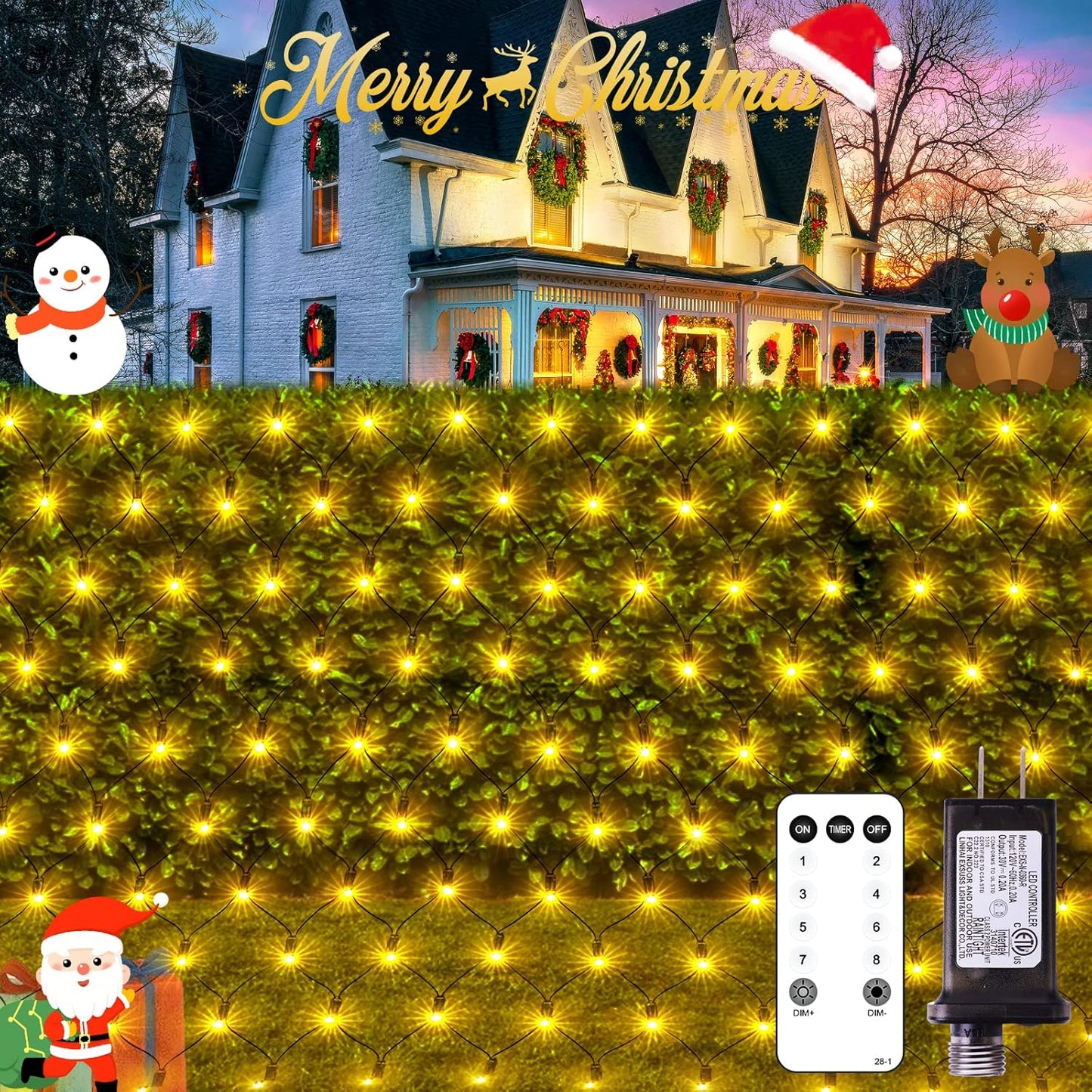 360 LED Christmas Net Lights for Outdoor Holiday Decor