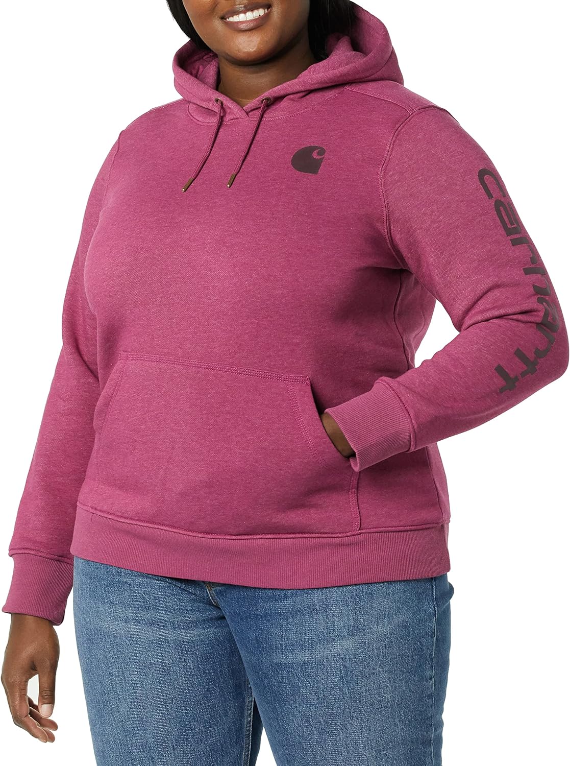 Carhartt Women's Relaxed Fit Midweight Logo Sleeve Graphic Sweatshirt