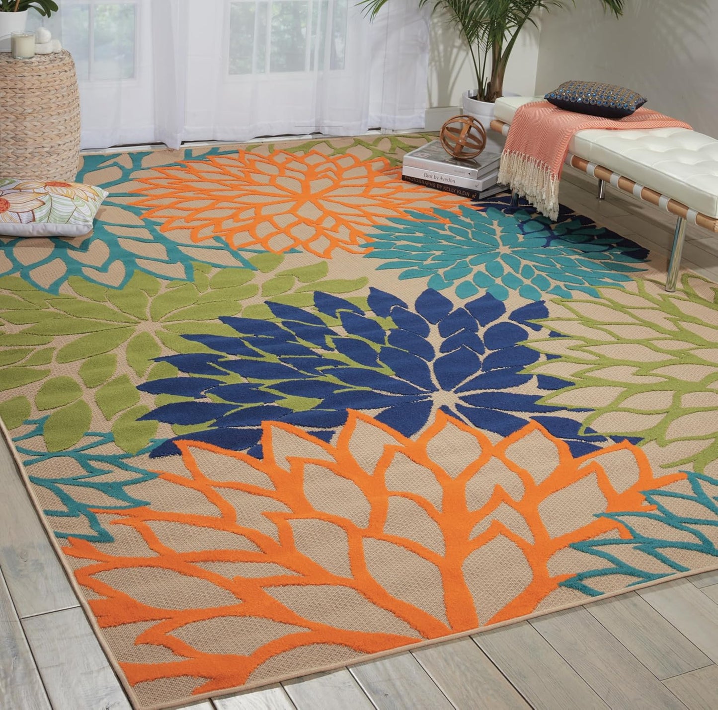 Nourison Aloha Indoor/Outdoor Multicolor Area Rug 9ft 6in x 13ft