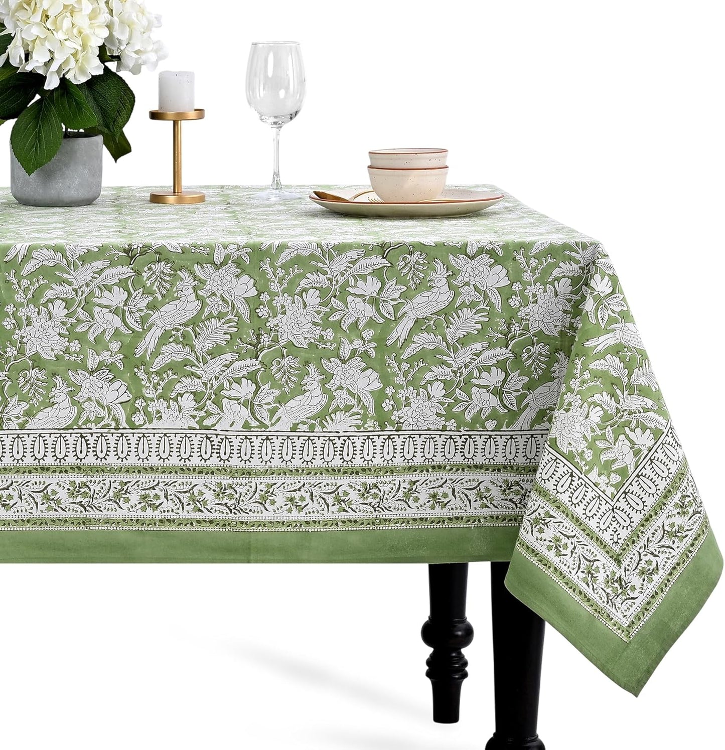 CPC Tablecloth 100% Cotton 60x60 Inch Indian Block Print Design