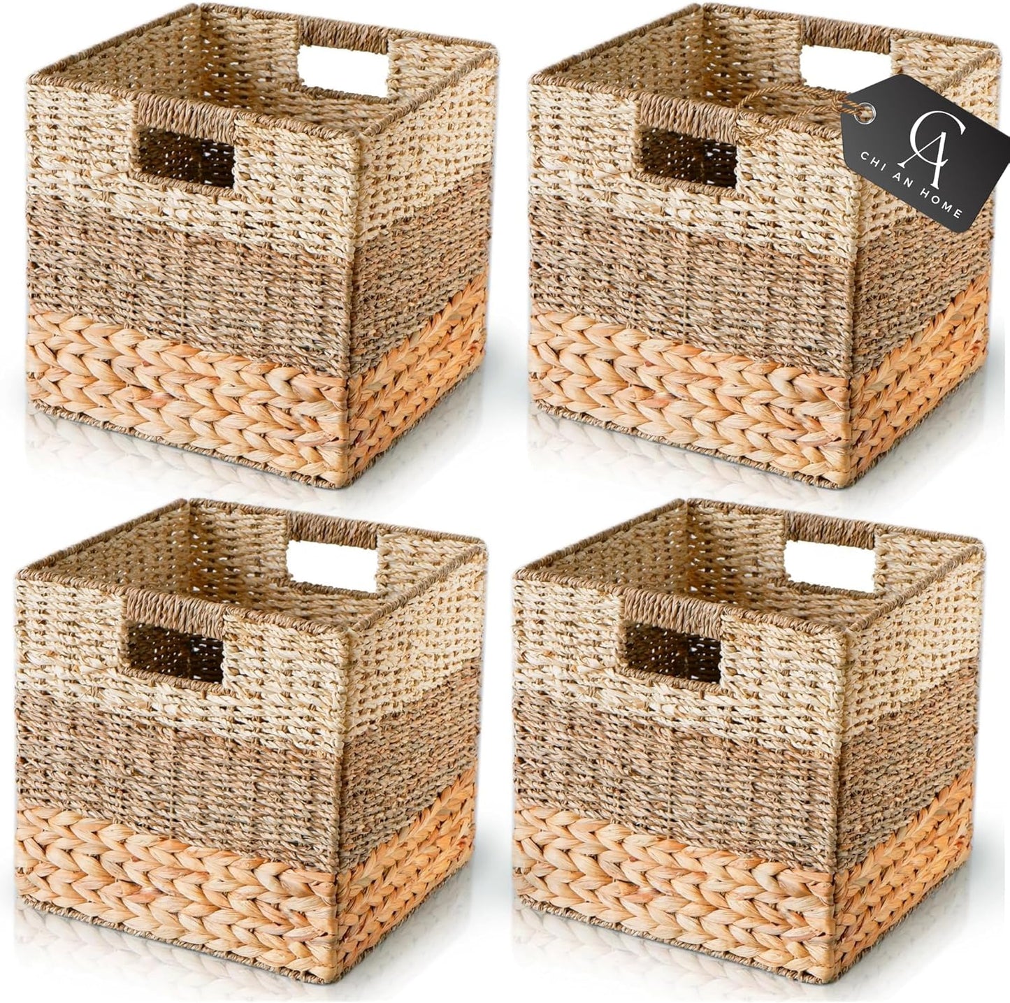 Natural Woven Cube Storage Bins for Stylish Home Organization
