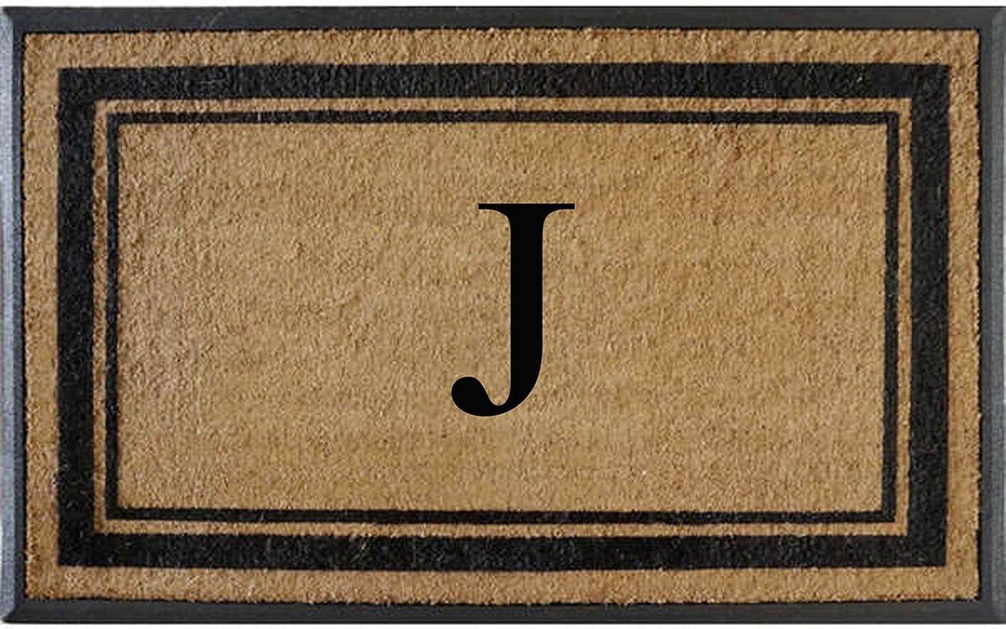 Natural Rubber & Coir Monogrammed Door Mat for Entryways