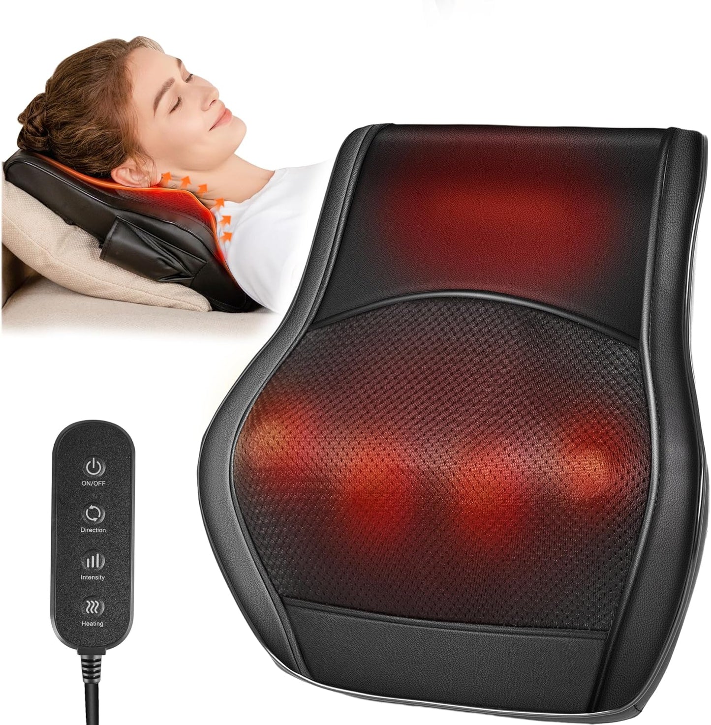 Neck and Back Massager for Pain Relief with Heat and Shiatsu