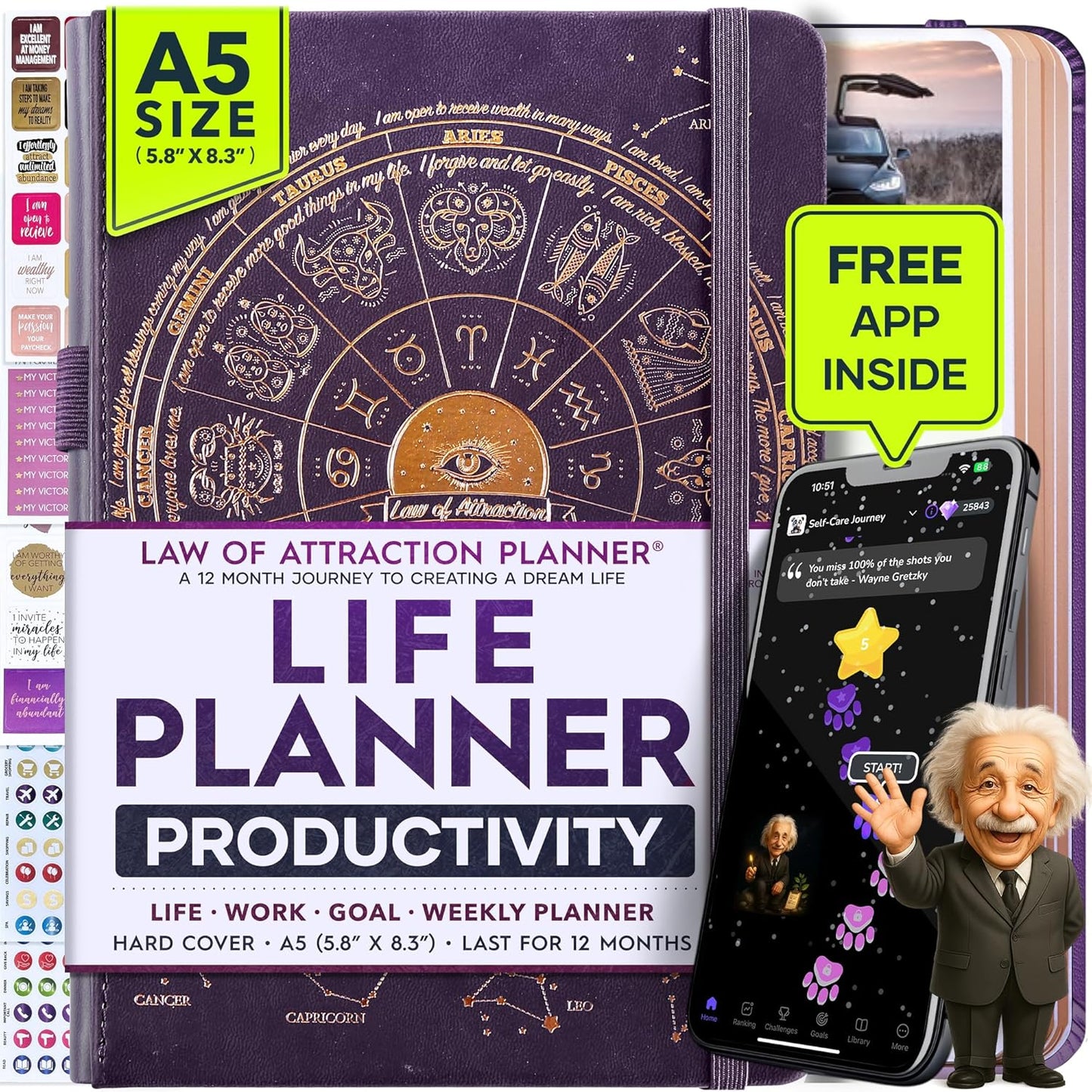Life Planner - Undated Weekly & Monthly Planner for Success