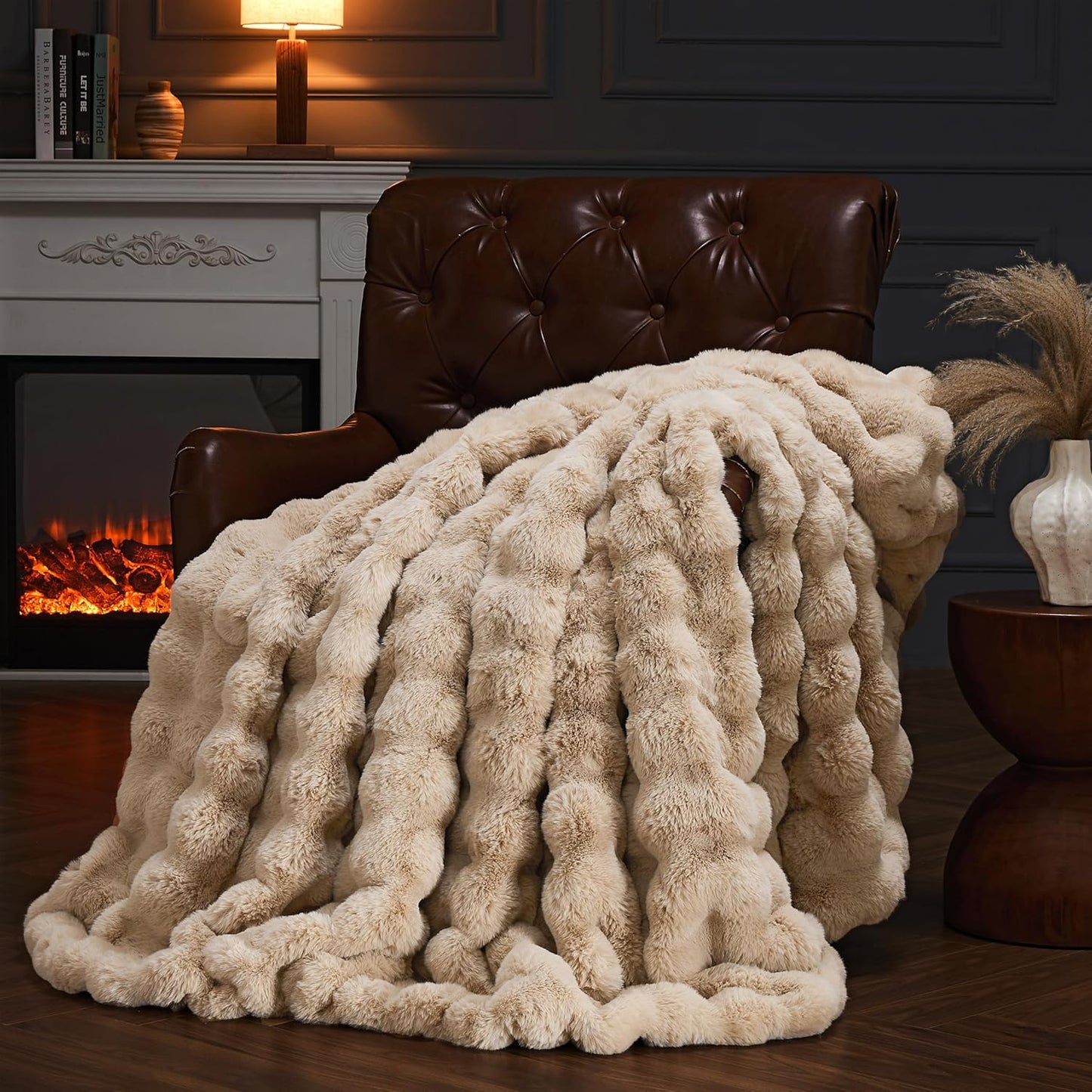 Faux Fur Throw Blanket for Couch - Soft Warm Cozy Luxury Gift