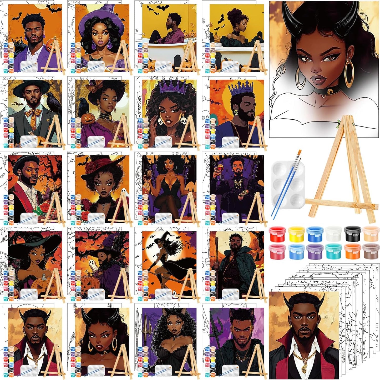 Pre Drawn Canvas Painting Kit for Sip and Paint Parties