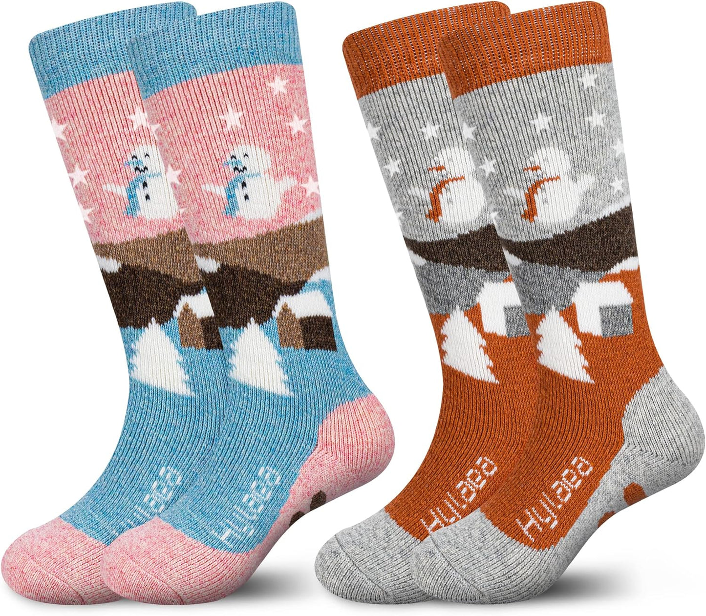Hylaea Kids Merino Wool Ski Socks - Warm & Cozy Knee-highs