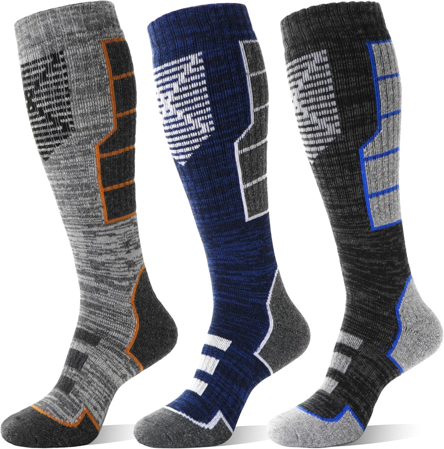 Anlisim 3 Pairs Merino Wool Ski Socks