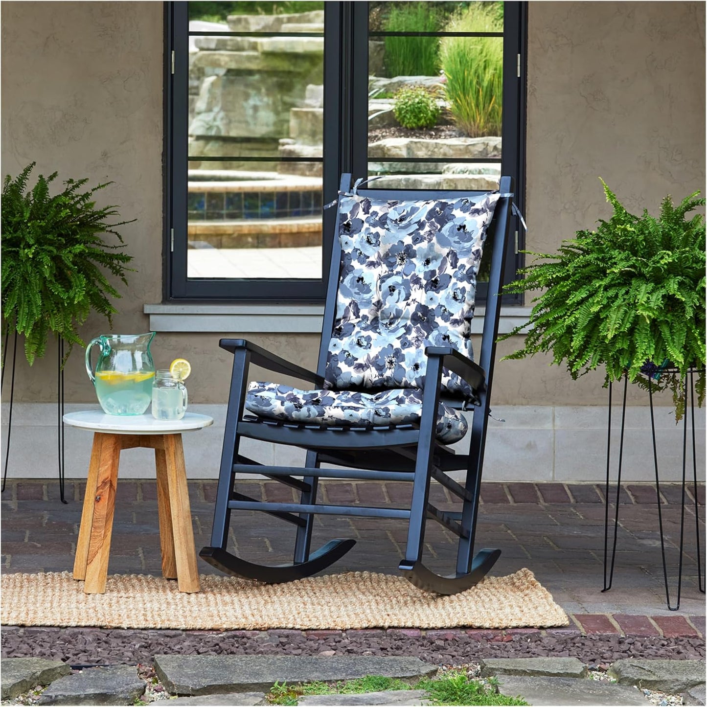 Arden Plush Indoor/Outdoor Rocking Chair Cushion Set for Comfort